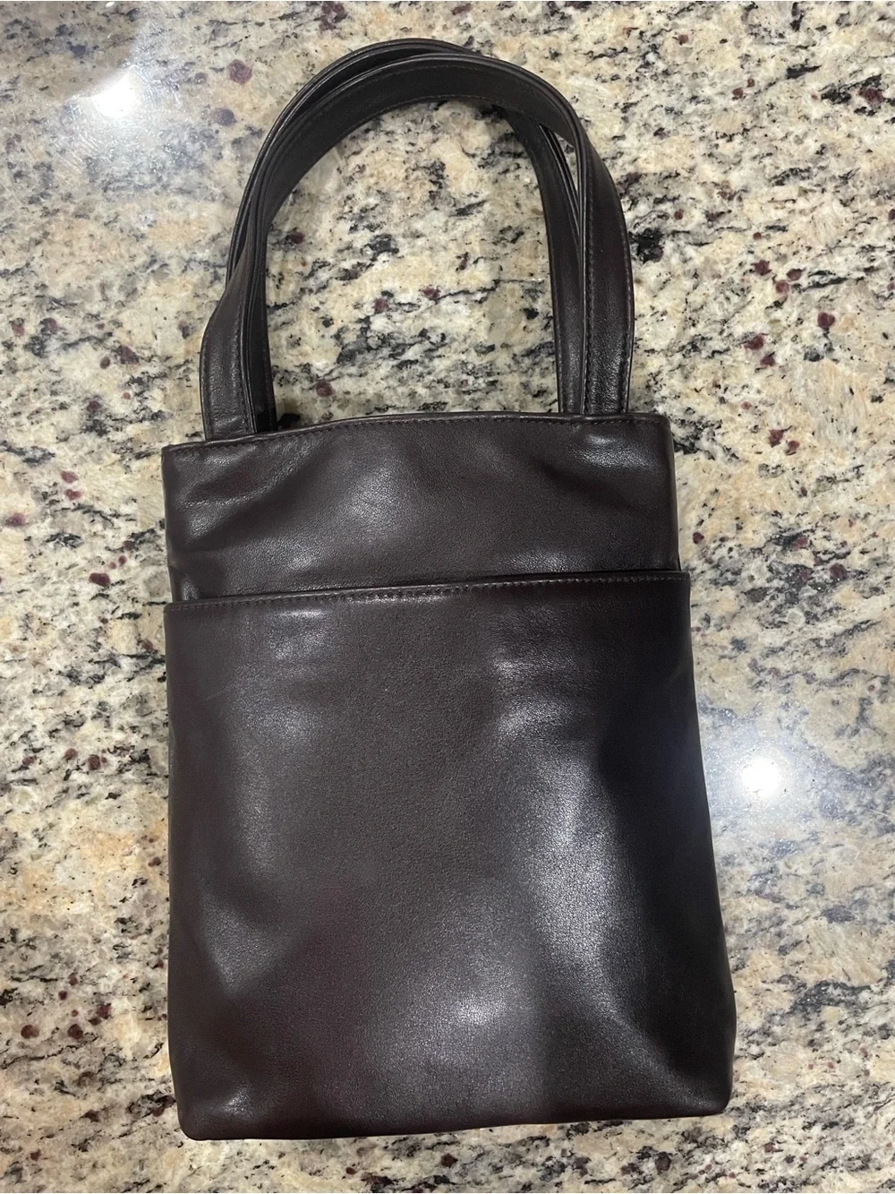 Lauren Ralph Lauren Chocolate Brown Leather mini Tote vintage Y2K